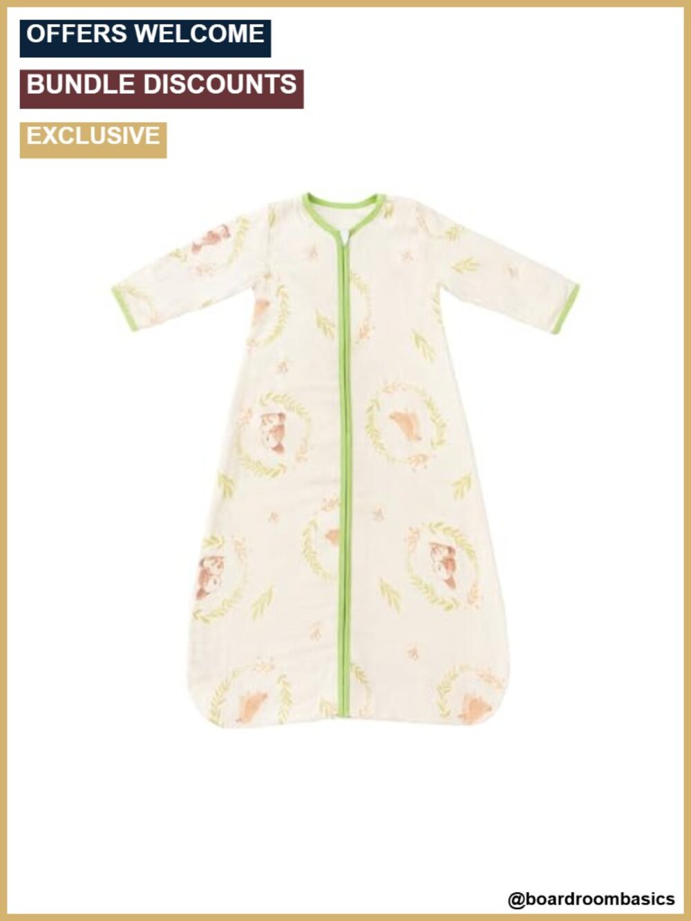 Long Sleeve Sleep Sack 4-6T Crinkled Muslin Cotton TOG 1.2 Wearable Blanket